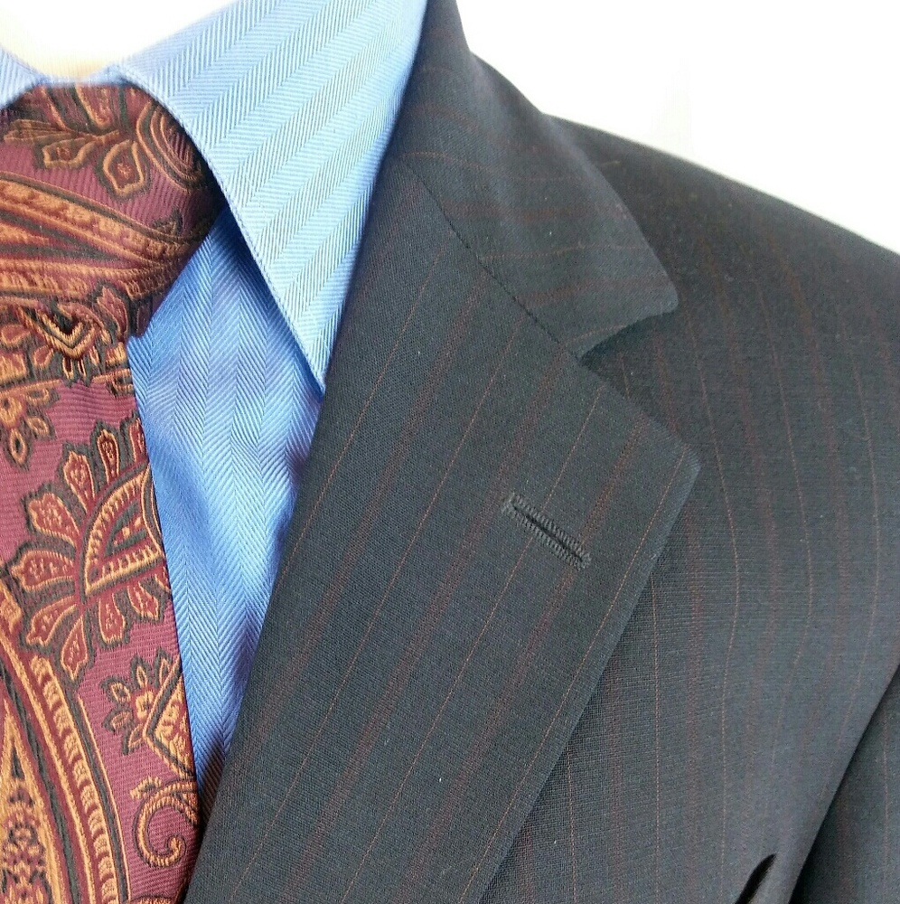 Boss Hugo Boss Stretch Suit 38S Black/Pinstripes